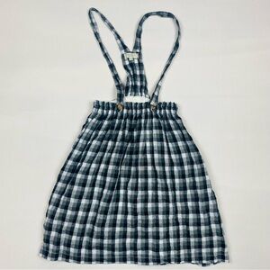 Olivier London Linen Plaid Shoulder Strap Suspender Skirt Dress Size 9-10